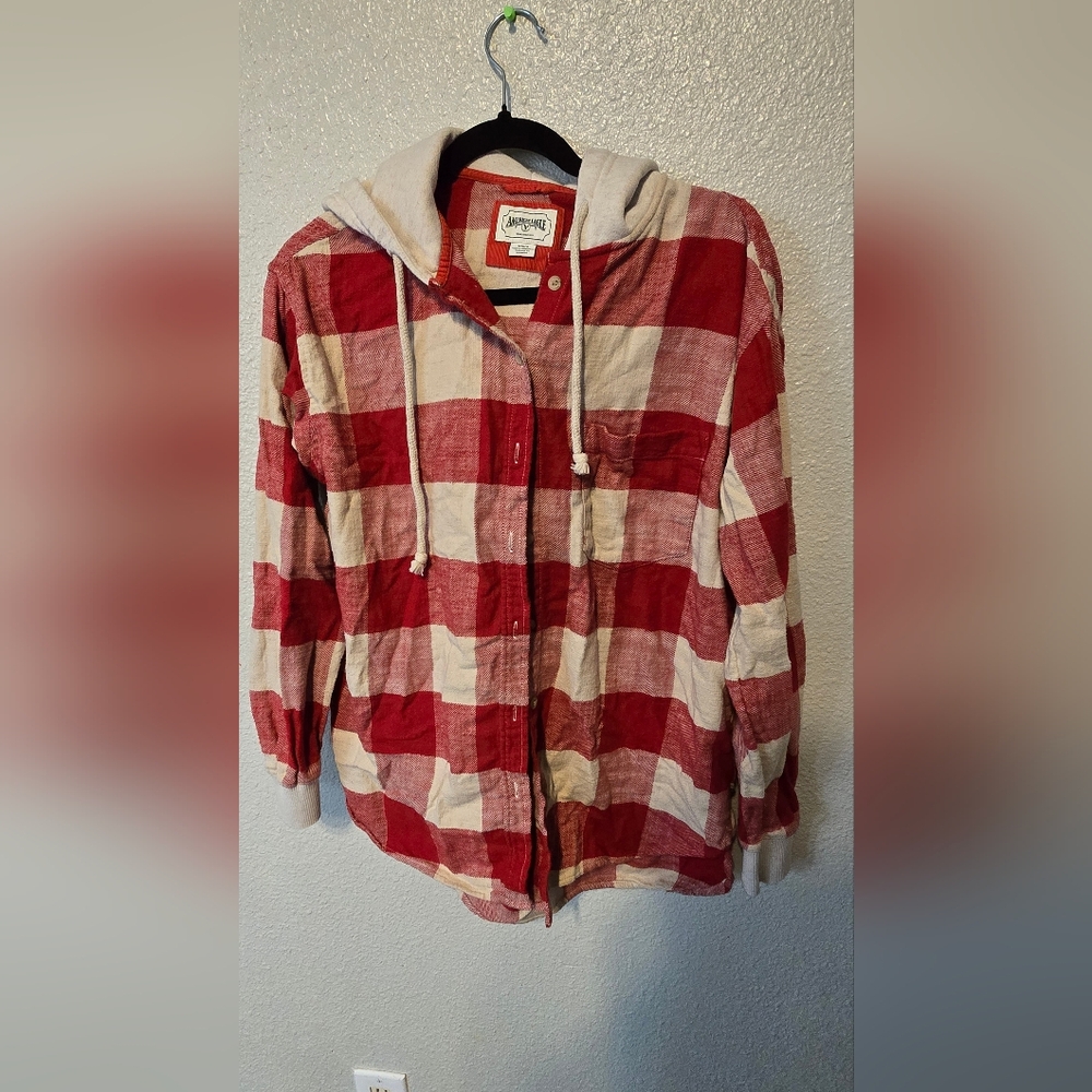American Eagle Oversized Hoodie Flannel - Picture 3 of 6